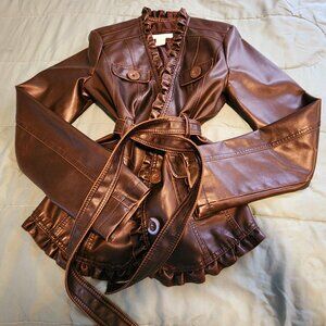 Charlotte Russe Leather Brown Jacket